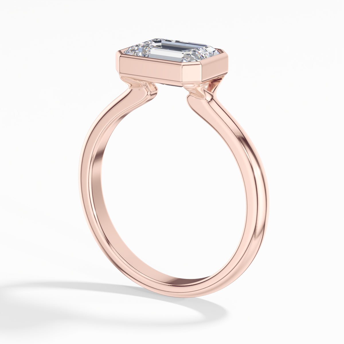 Rose Gold 1 50Ct Emerald Cut Solitaire Lab Grown Diamond Zyra Ring