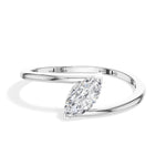 Lune Ring Marquise Lab Grown Diamond East West Knife Edge