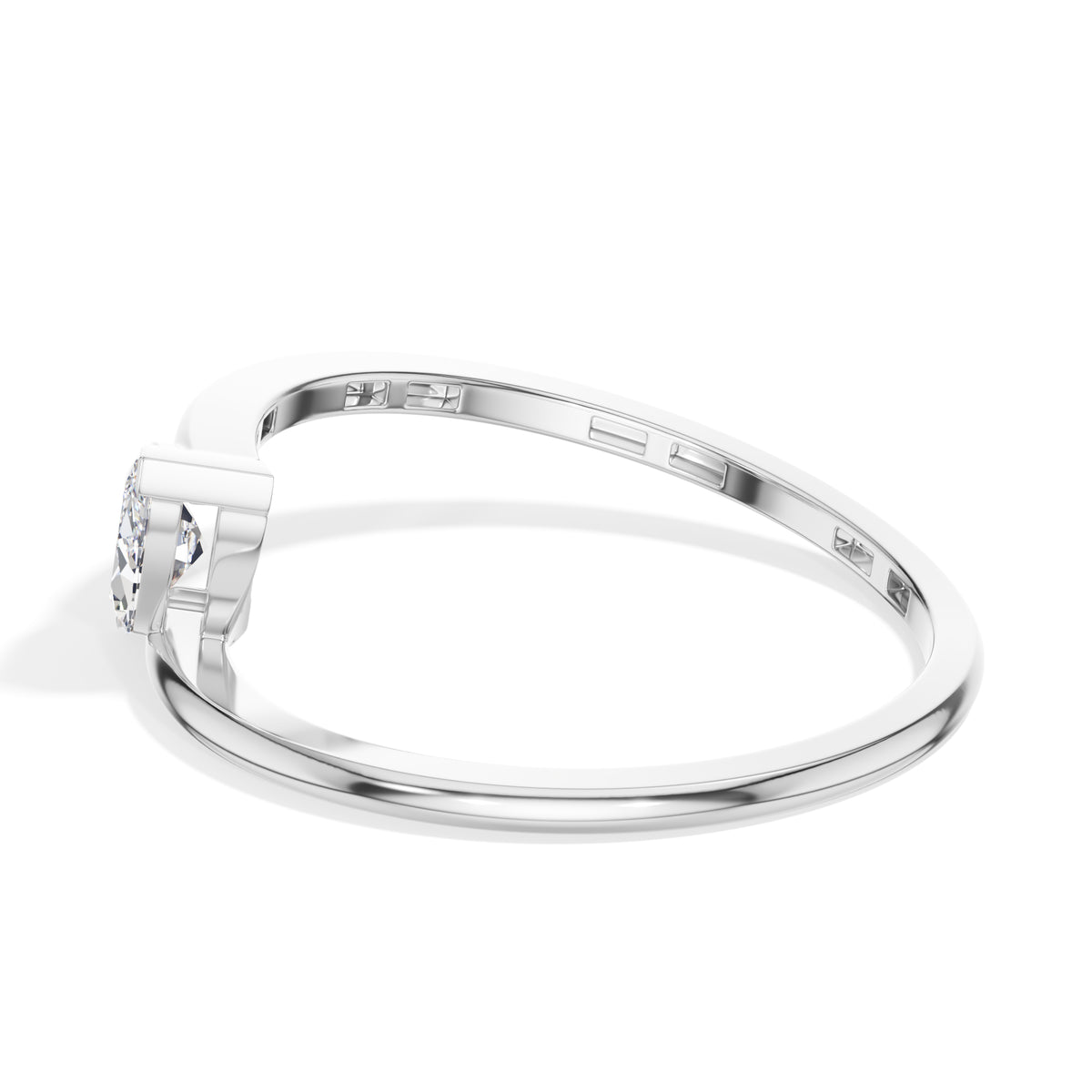 Lune Ring Marquise Lab Grown Diamond East West Knife Edge