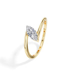 Lune Ring Marquise Lab Grown Diamond East West Knife Edge