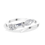 Chord Ring Mixed Cut Three Stone Lab Grown Diamond Baguette Marquise