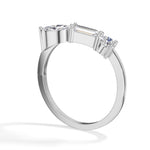 Chord Ring Mixed Cut Three Stone Lab Grown Diamond Baguette Marquise