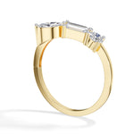 Chord Ring Mixed Cut Three Stone Lab Grown Diamond Baguette Marquise