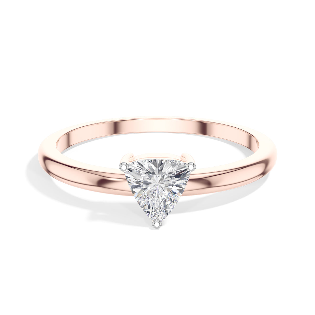 Trilliant Ring Trillion Lab Grown Diamond Three Claw Solitaire
