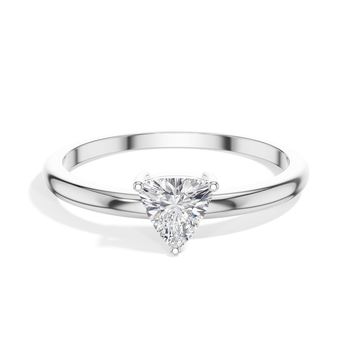 Trilliant Ring Trillion Lab Grown Diamond Three Claw Solitaire