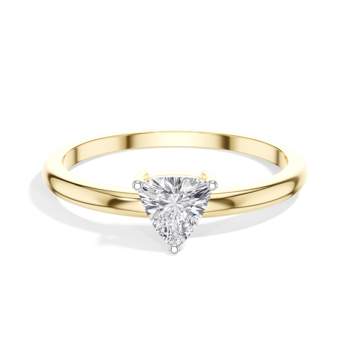 Trilliant Ring Trillion Lab Grown Diamond Three Claw Solitaire