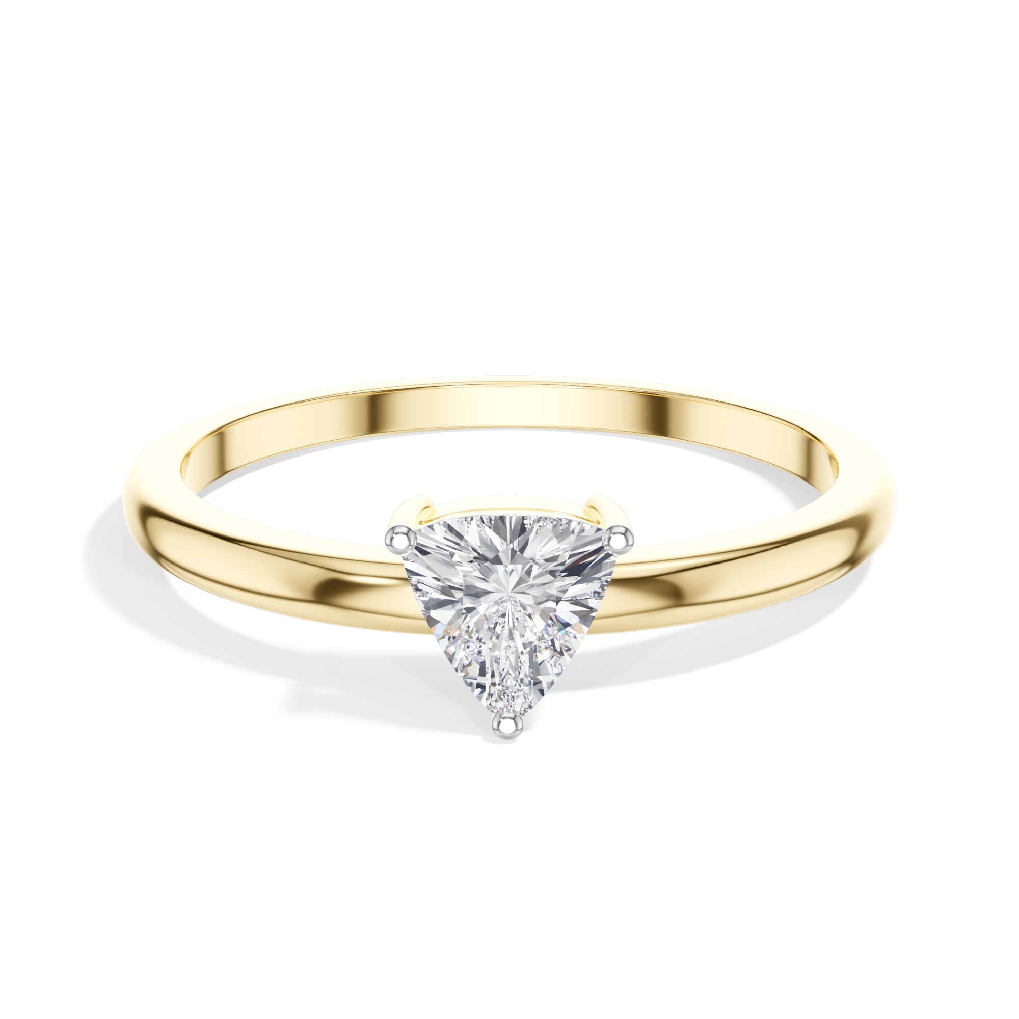 Trilliant Ring Trillion Lab Grown Diamond Three Claw Solitaire