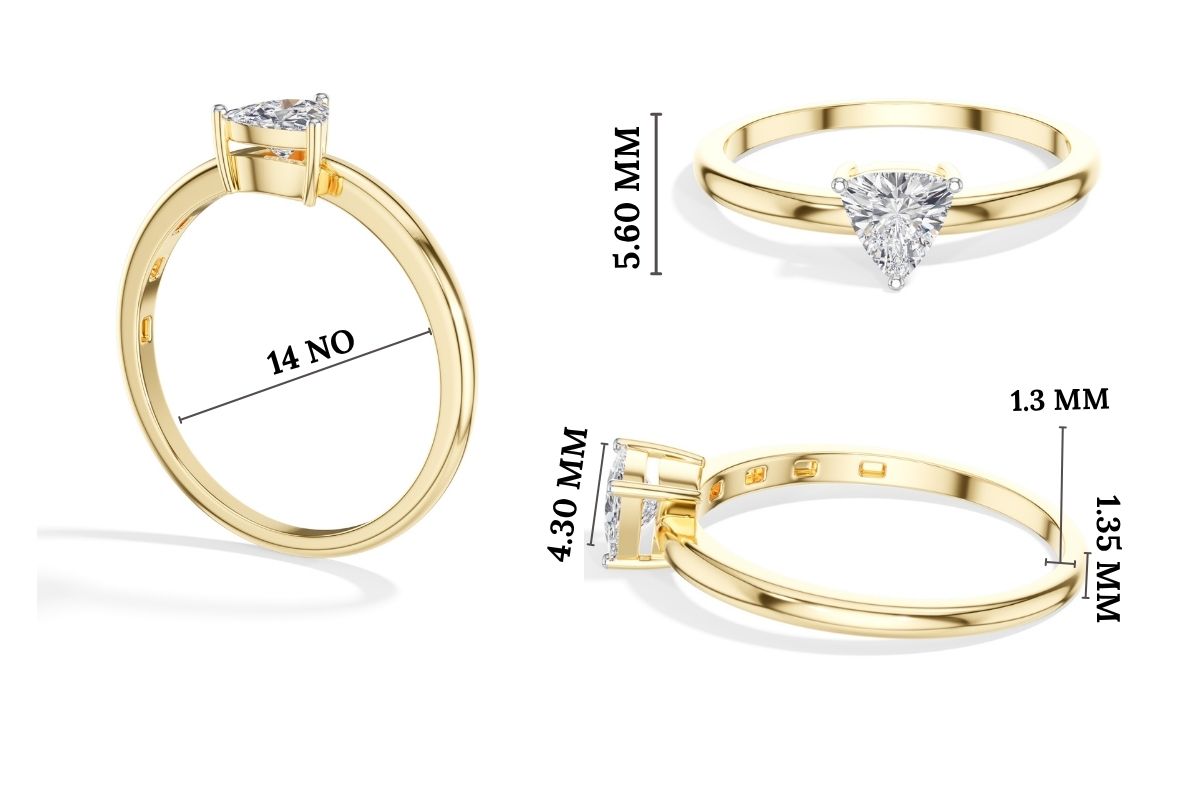 Trilliant Ring Trillion Lab Grown Diamond Three Claw Solitaire