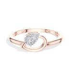 Drift Ring Pear Lab Grown Diamond Bypass Band Solitaire