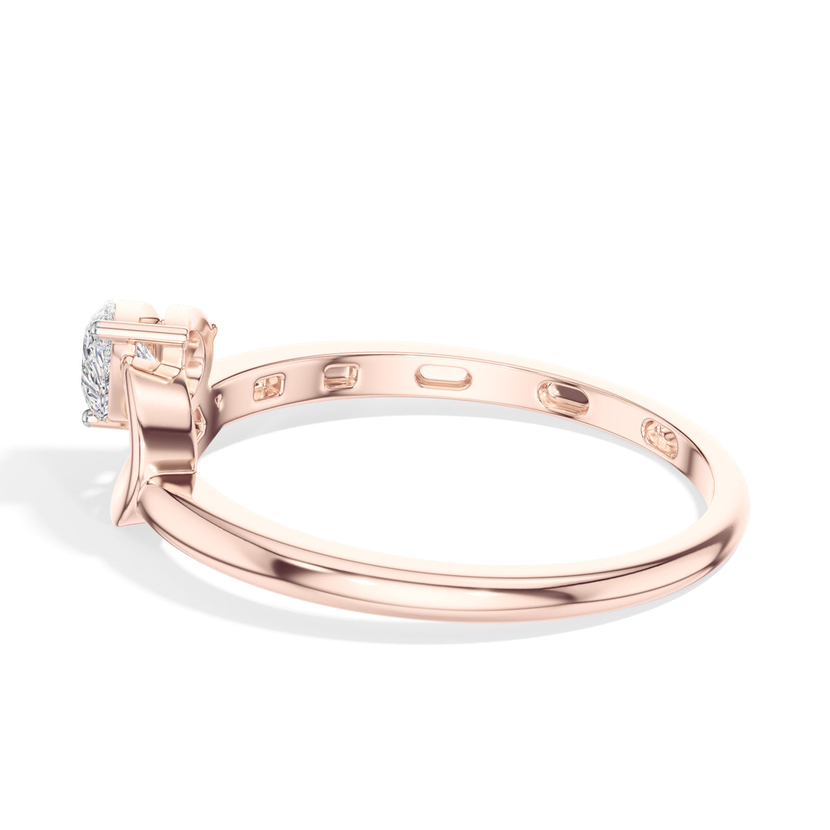 Drift Ring Pear Lab Grown Diamond Bypass Band Solitaire