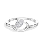 Drift Ring Pear Lab Grown Diamond Bypass Band Solitaire