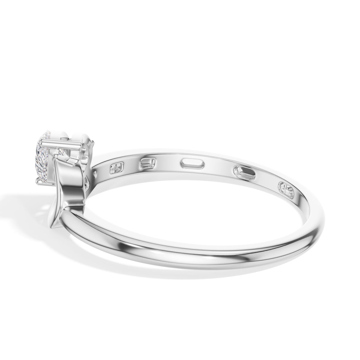 Drift Ring Pear Lab Grown Diamond Bypass Band Solitaire