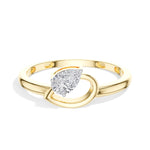 Drift Ring Pear Lab Grown Diamond Bypass Band Solitaire