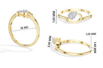 Drift Ring Pear Lab Grown Diamond Bypass Band Solitaire