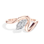 Sinuous Ring Marquise Lab Grown Diamond Double Wrap Band