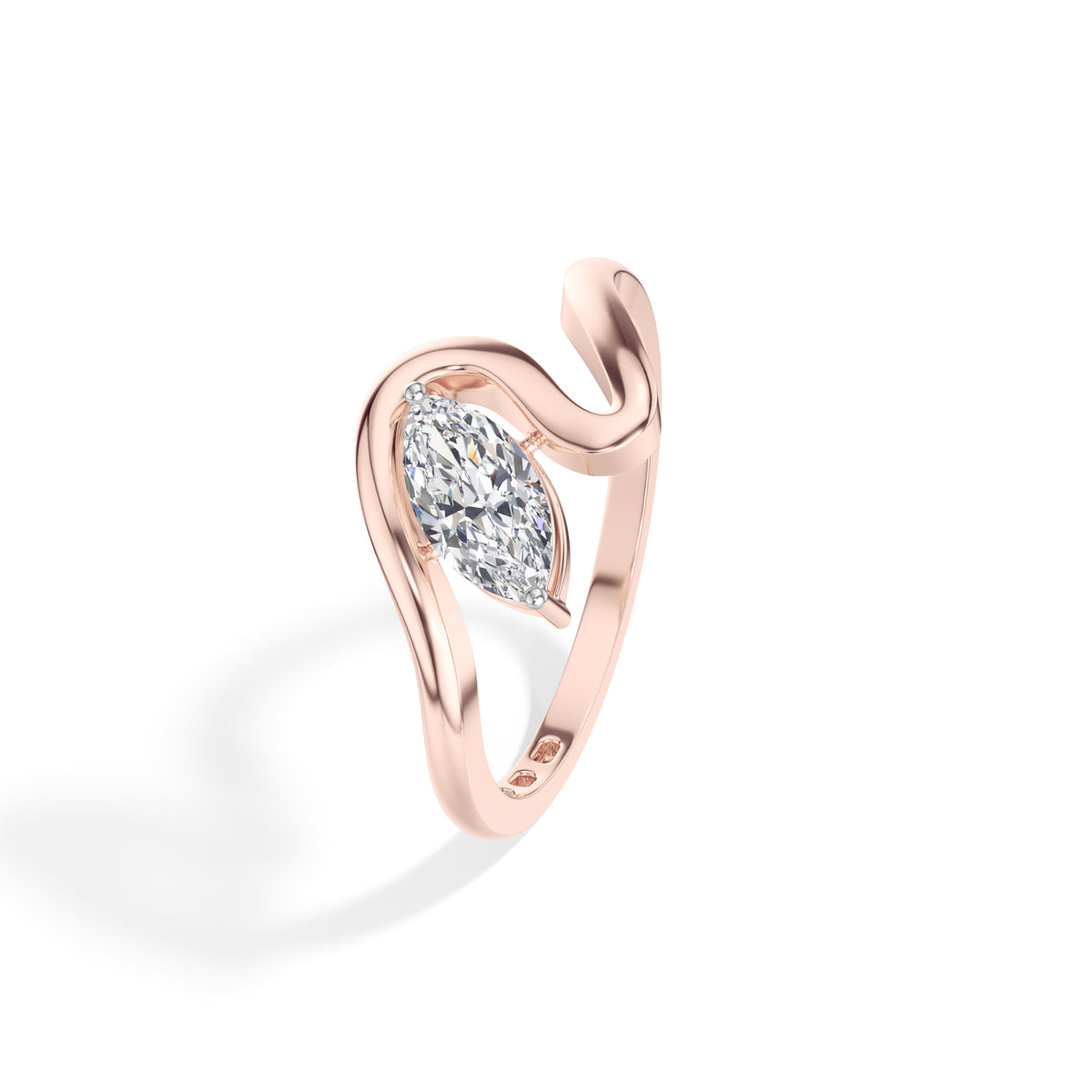 Sinuous Ring Marquise Lab Grown Diamond Double Wrap Band