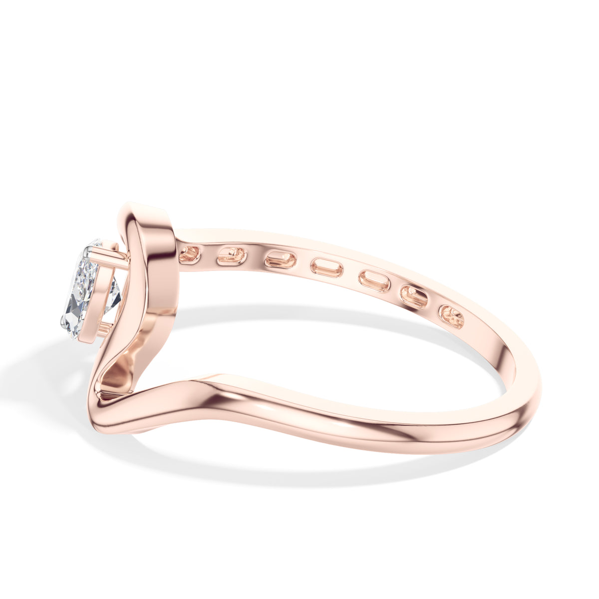 Sinuous Ring Marquise Lab Grown Diamond Double Wrap Band