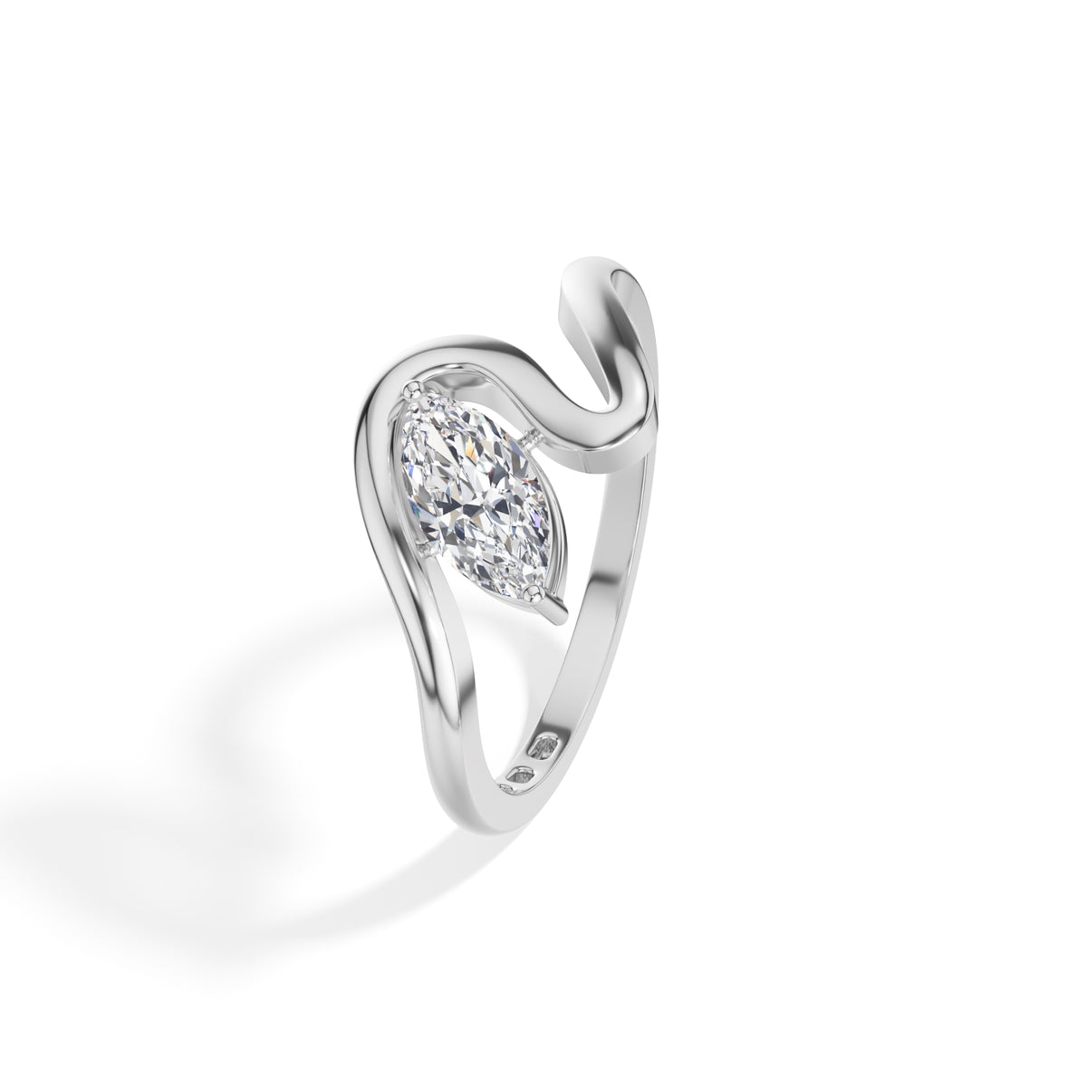 Sinuous Ring Marquise Lab Grown Diamond Double Wrap Band