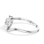 Sinuous Ring Marquise Lab Grown Diamond Double Wrap Band