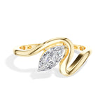 Sinuous Ring Marquise Lab Grown Diamond Double Wrap Band