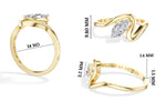Sinuous Ring Marquise Lab Grown Diamond Double Wrap Band