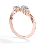Trinity Ring Round Lab Grown Diamond Three Stone Chevron Band
