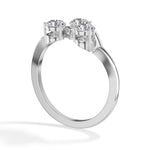 Trinity Ring Round Lab Grown Diamond Three Stone Chevron Band