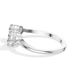 Trinity Ring Round Lab Grown Diamond Three Stone Chevron Band