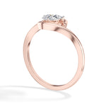 Tendril Ring Pear Lab Grown Diamond Bypass Wrap Band Solitaire