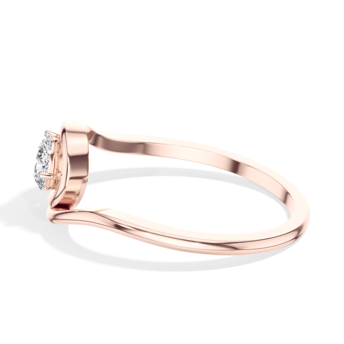 Tendril Ring Pear Lab Grown Diamond Bypass Wrap Band Solitaire