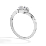 Tendril Ring Pear Lab Grown Diamond Bypass Wrap Band Solitaire