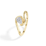 Tendril Ring Pear Lab Grown Diamond Bypass Wrap Band Solitaire