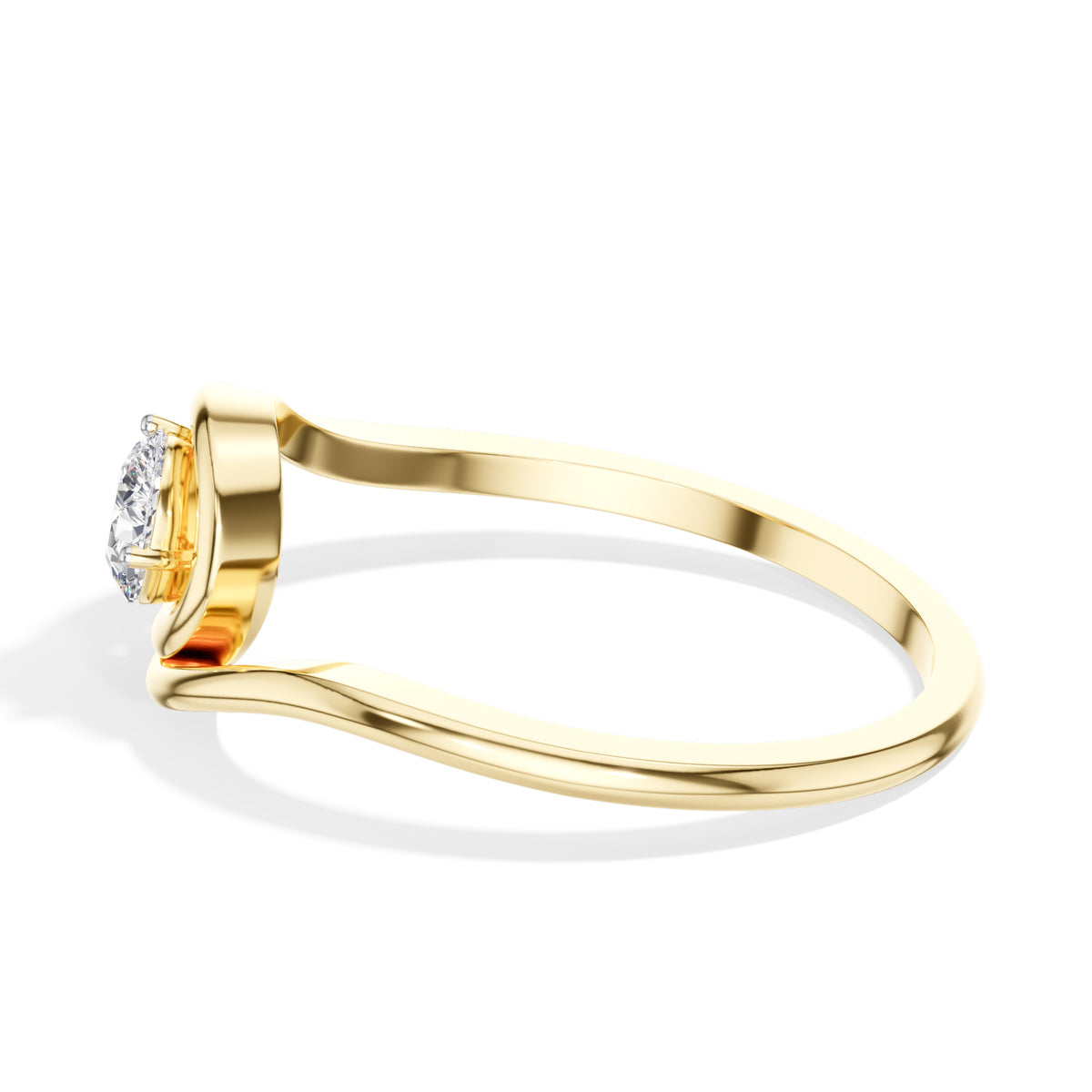 Tendril Ring Pear Lab Grown Diamond Bypass Wrap Band Solitaire
