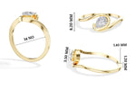 Tendril Ring Pear Lab Grown Diamond Bypass Wrap Band Solitaire