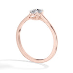 Repose Ring Oval Lab Grown Diamond Minimal Band Four Claw