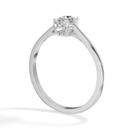 Repose Ring Oval Lab Grown Diamond Minimal Band Four Claw