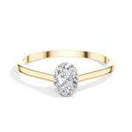 Repose Ring Oval Lab Grown Diamond Minimal Band Four Claw
