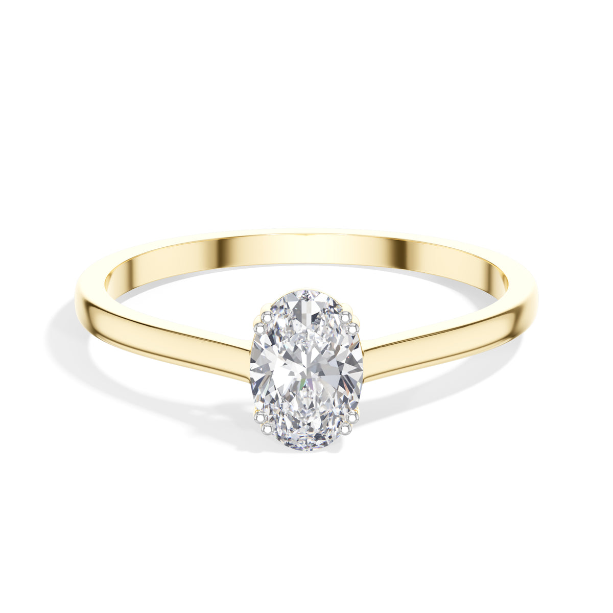 Repose Ring Oval Lab Grown Diamond Minimal Band Four Claw