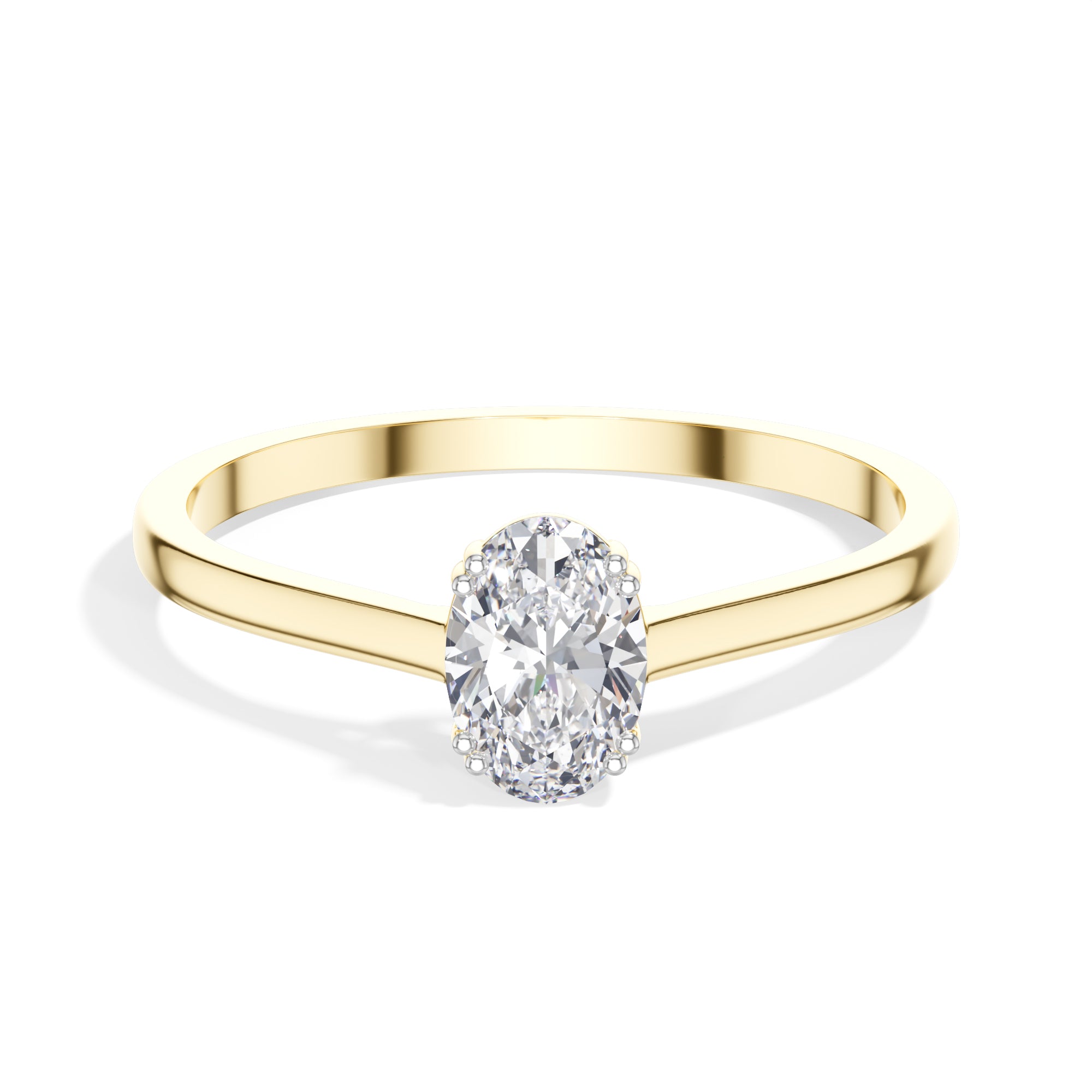Repose Ring Oval Lab Grown Diamond Minimal Band Four Claw