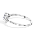 Perch Ring Round  Lab Grown Diamond V Band Upswept Claw