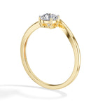 Perch Ring Round  Lab Grown Diamond V Band Upswept Claw