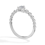 Dote Ring Heart Lab Grown Diamond Beaded Band Solitaire