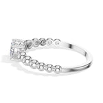 Dote Ring Heart Lab Grown Diamond Beaded Band Solitaire