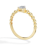 Dote Ring Heart Lab Grown Diamond Beaded Band Solitaire