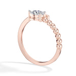 Dewdrop Ring Pear Lab Grown Diamond Beaded Bypass Band
