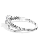 Flutter Ring Pear Lab Grown Diamond Three Stone Butterfly Beaded Band