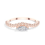 Reverie Ring Marquise Lab Grown Diamond Beaded Band Solitaire