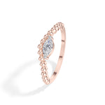 Reverie Ring Marquise Lab Grown Diamond Beaded Band Solitaire