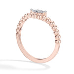 Reverie Ring Marquise Lab Grown Diamond Beaded Band Solitaire