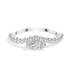 Reverie Ring Marquise Lab Grown Diamond Beaded Band Solitaire